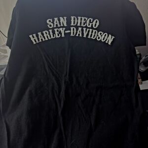 T-Shirt Women L Black San Diego Harley-Davidson Crew Neck Pullover SDHD